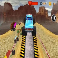 Monster truck tricky stunt race game