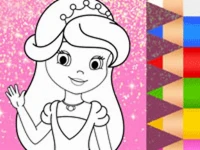 Princess coloring glitter - art game