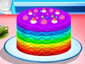 Cooking rainbow cake