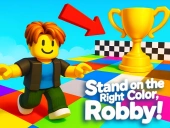 Stand on the right color, robby!